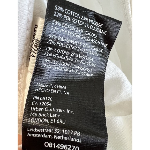 BDG Ruched V-Front Flare‎ Jean - WHITE - SIZE 25 Women's Y2K 33" Inseam - Picture 10 of 13